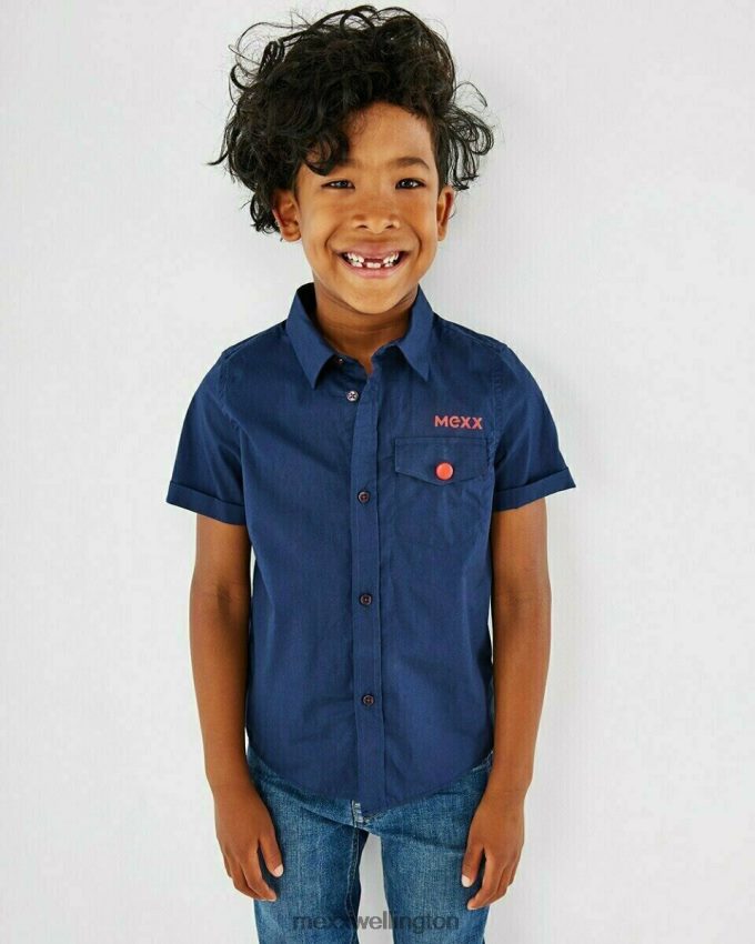 Boys Mexx Blue Blouse short sleeve navy 2B480T963