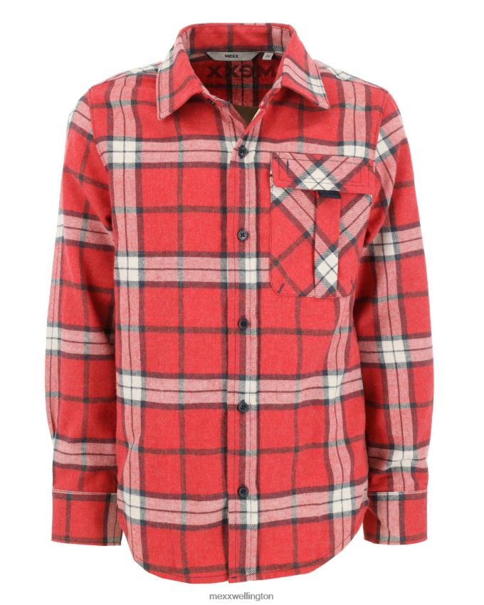 Boys Mexx Red Checked zip through shirt 2B480T938