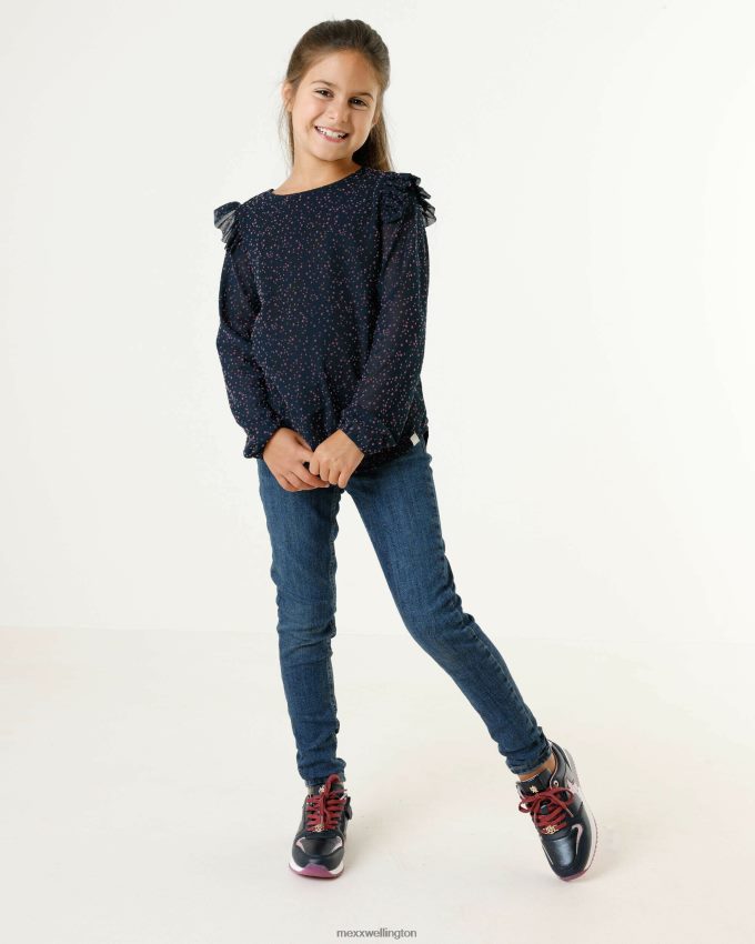 Girls Mexx Blue Mesh blouse AOP Navy 2B480T837