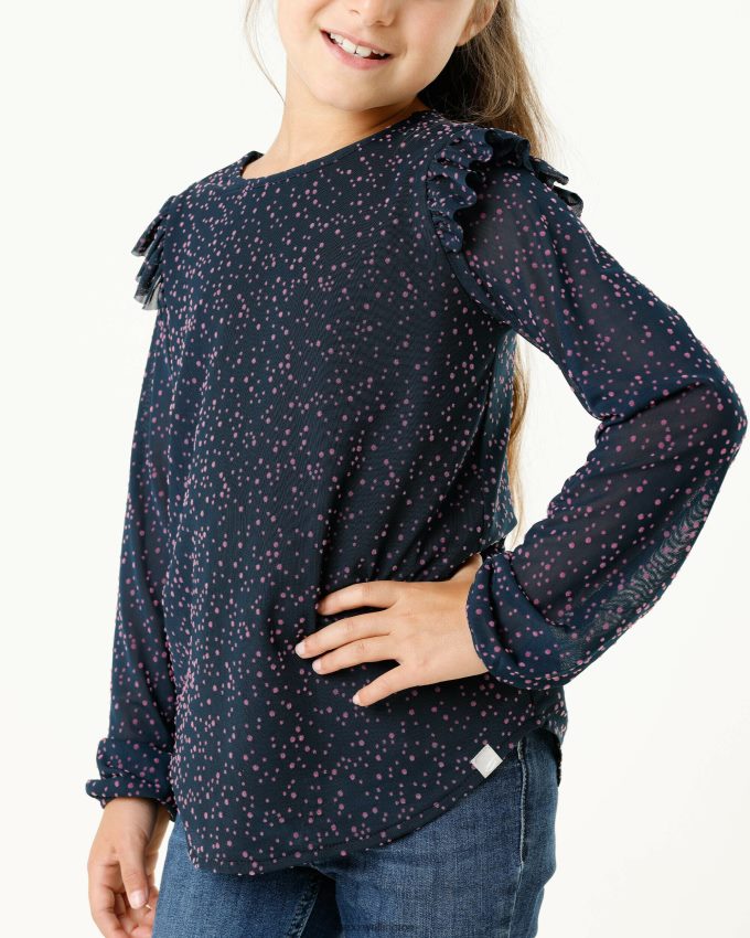 Girls Mexx Blue Mesh blouse AOP Navy 2B480T837