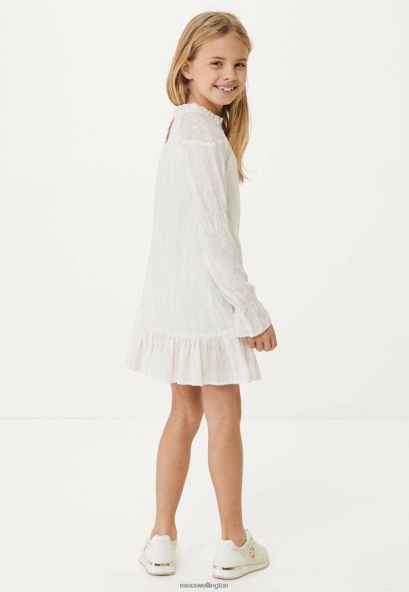 Girls Mexx Beige Broidery Dress Off White 2B480T746