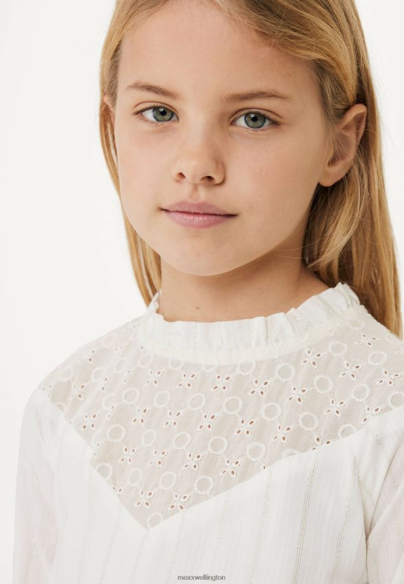 Girls Mexx Beige Broidery Dress Off White 2B480T746