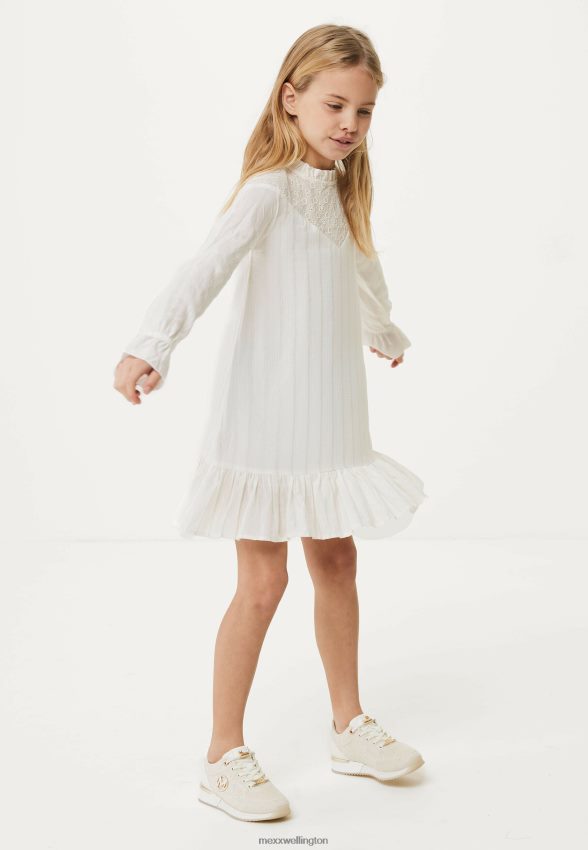 Girls Mexx Beige Broidery Dress Off White 2B480T746