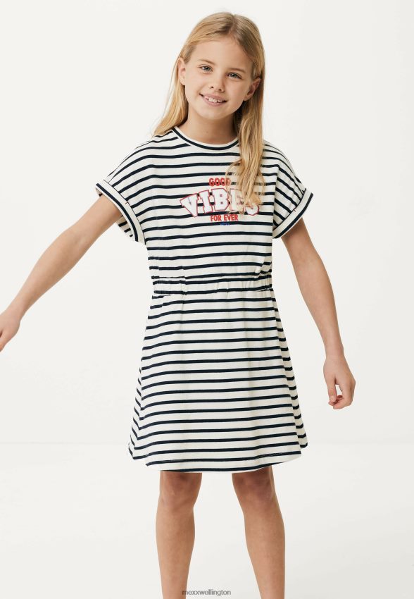 Girls Mexx Beige Striped Dress Off White 2B480T808