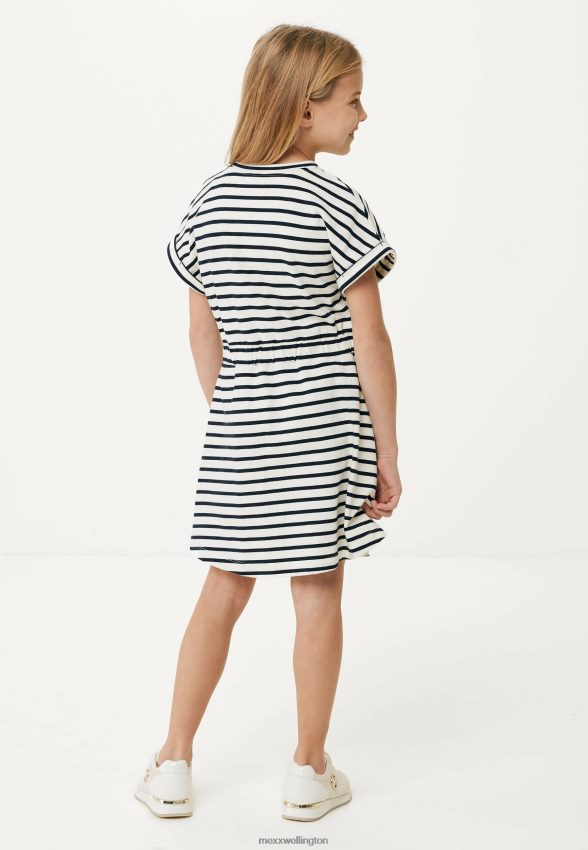 Girls Mexx Beige Striped Dress Off White 2B480T808