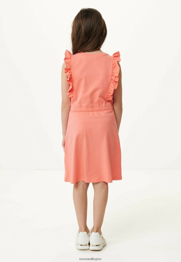 Girls Mexx Orange Ruffle Jersey Dress Coral 2B480T772