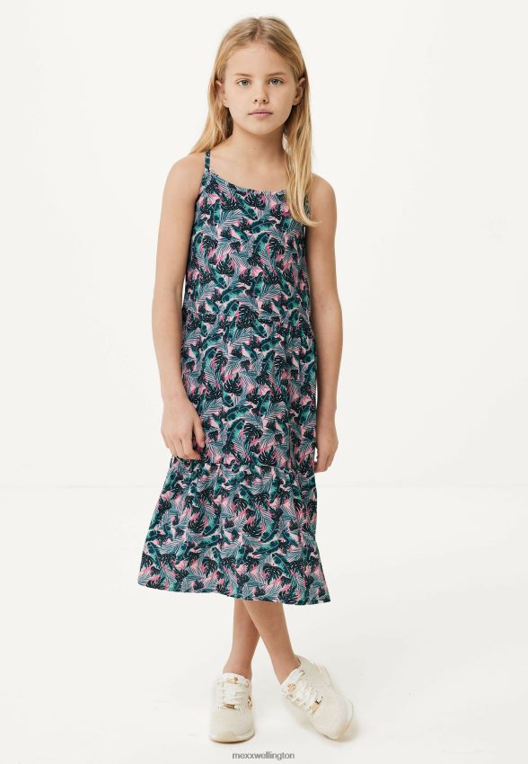 Girls Mexx Pink Printed Spagetti Dress Salmon 2B480T771