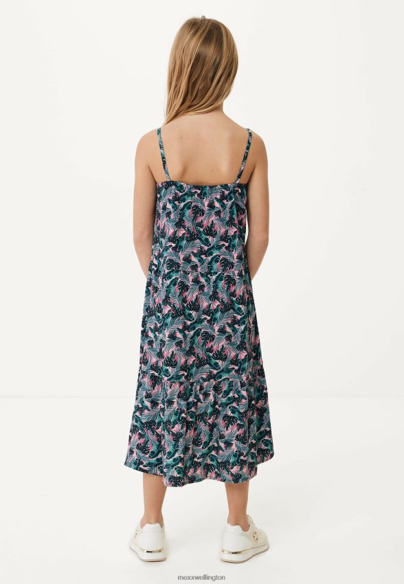 Girls Mexx Pink Printed Spagetti Dress Salmon 2B480T771