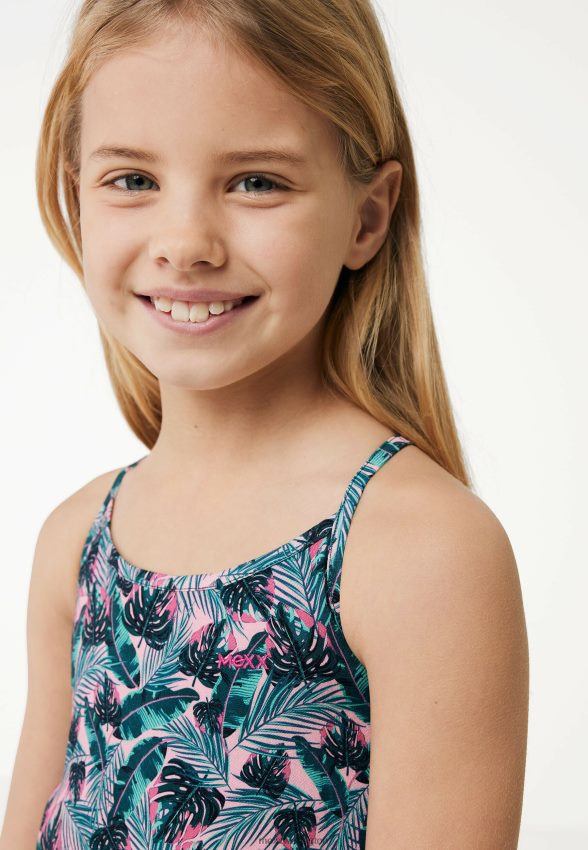 Girls Mexx Pink Printed Spagetti Dress Salmon 2B480T771