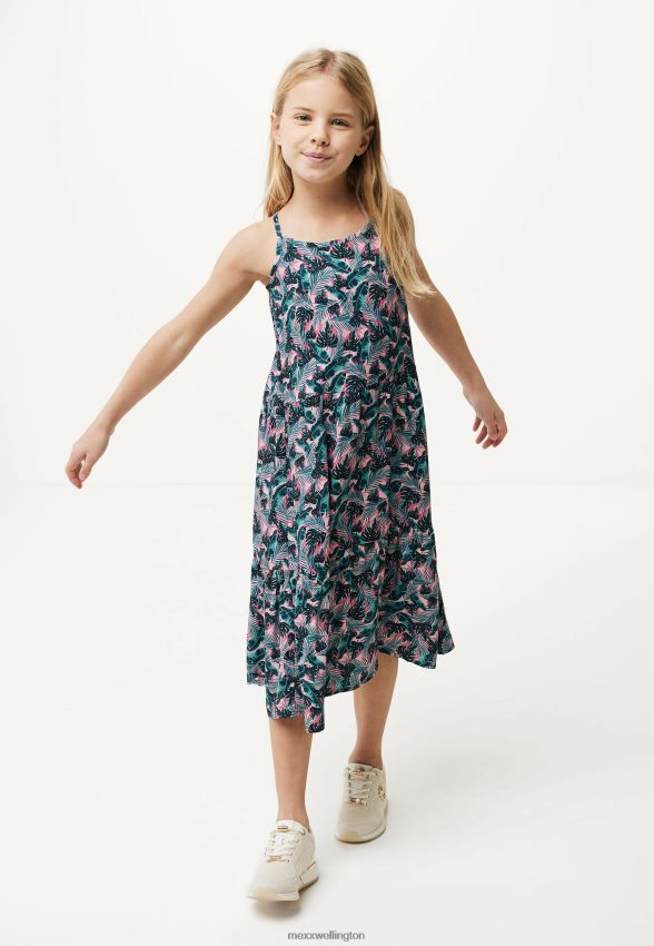 Girls Mexx Pink Printed Spagetti Dress Salmon 2B480T771