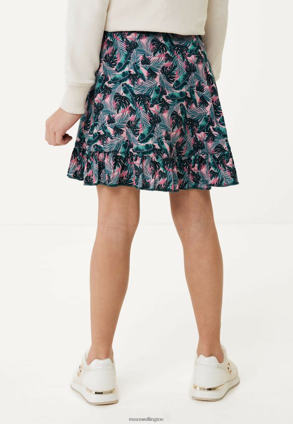 Girls Mexx Pink Printed Wrap Skirt Salmon 2B480T760