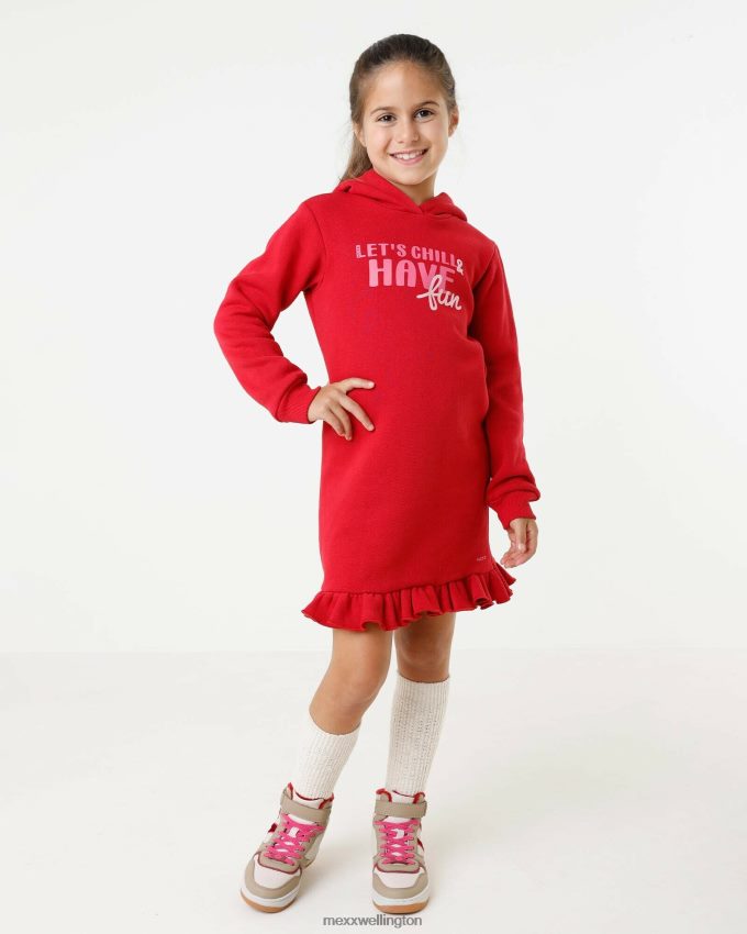 Girls Mexx Red Hooded sweat dress 2B480T818