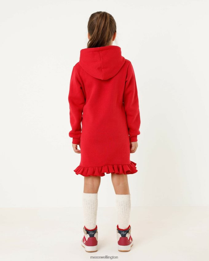 Girls Mexx Red Hooded sweat dress 2B480T818