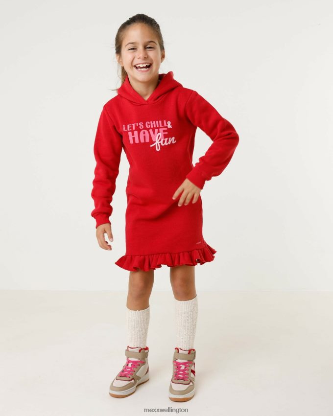 Girls Mexx Red Hooded sweat dress 2B480T818