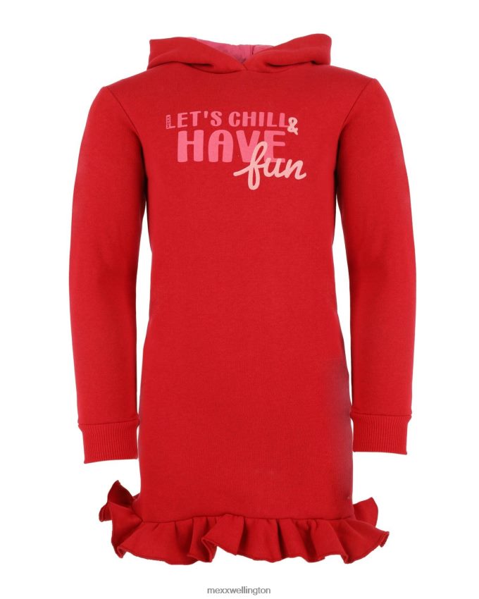 Girls Mexx Red Hooded sweat dress 2B480T818