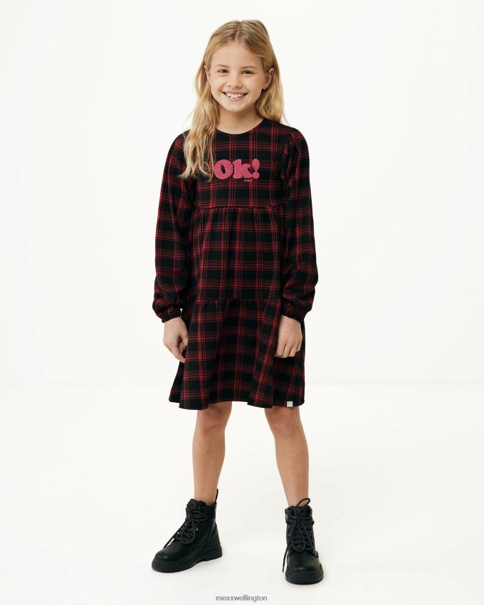Girls Mexx Red Knitted check dress 2B480T813