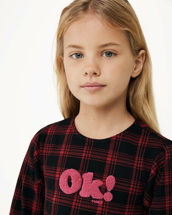 Girls Mexx Red Knitted check dress 2B480T813