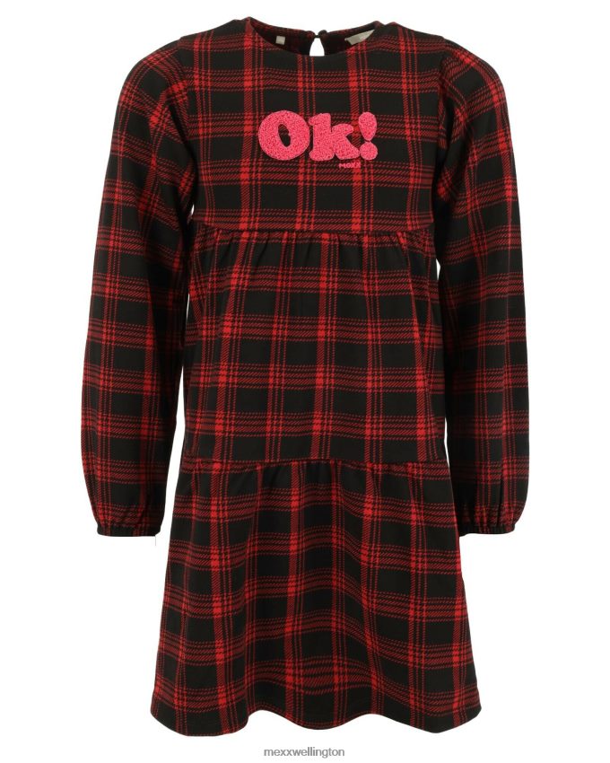 Girls Mexx Red Knitted check dress 2B480T813