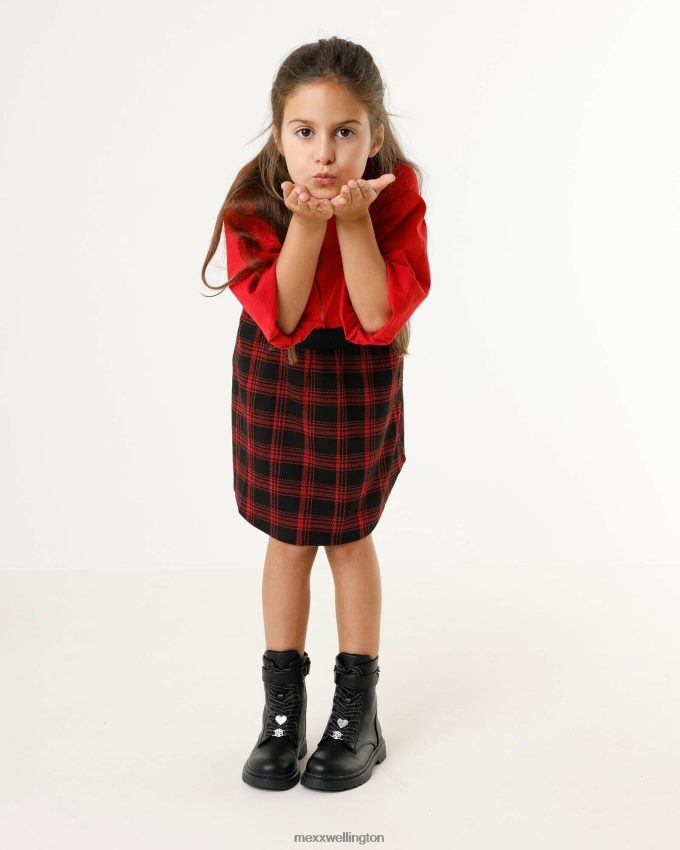 Girls Mexx Red Knitted check skirt 2B480T817