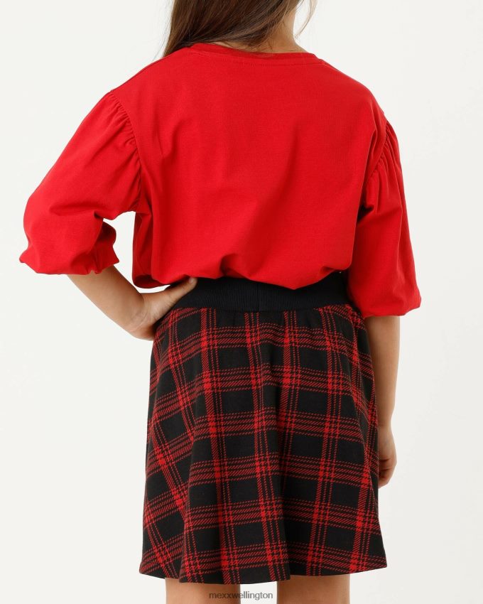 Girls Mexx Red Knitted check skirt 2B480T817