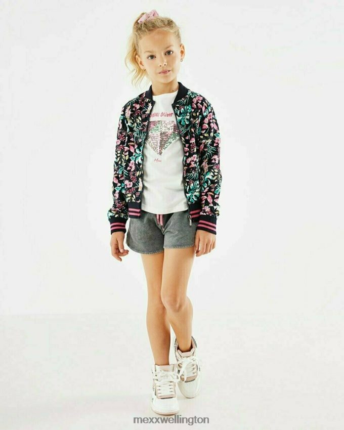 Girls Mexx Blue Printed zip-through bomber navy 2B480T786
