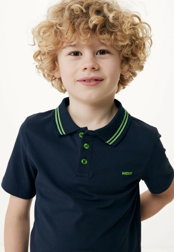 Boys Mexx Blue Polo Tipping Navy 2B480T896