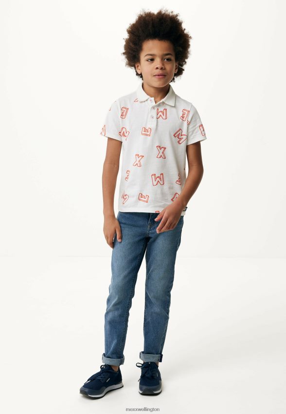 Boys Mexx Orange Polo Print Off White 2B480T901