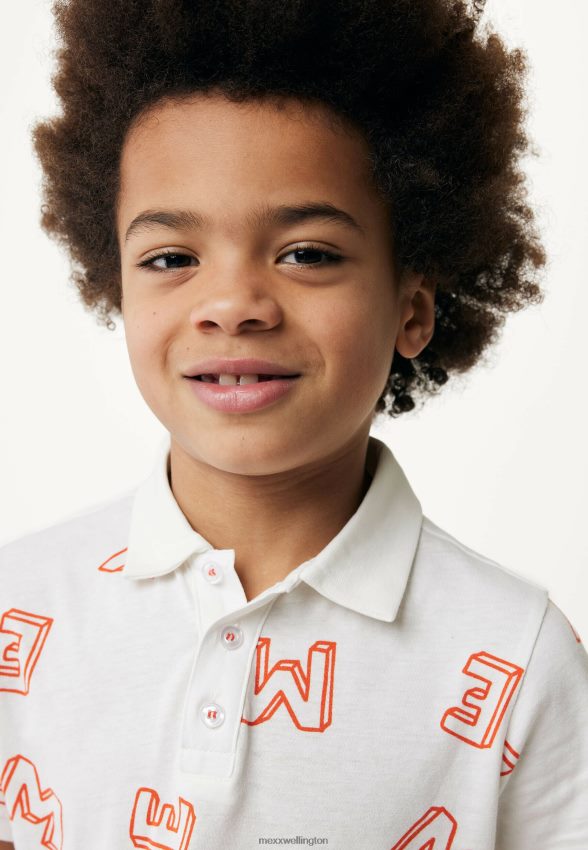 Boys Mexx Orange Polo Print Off White 2B480T901