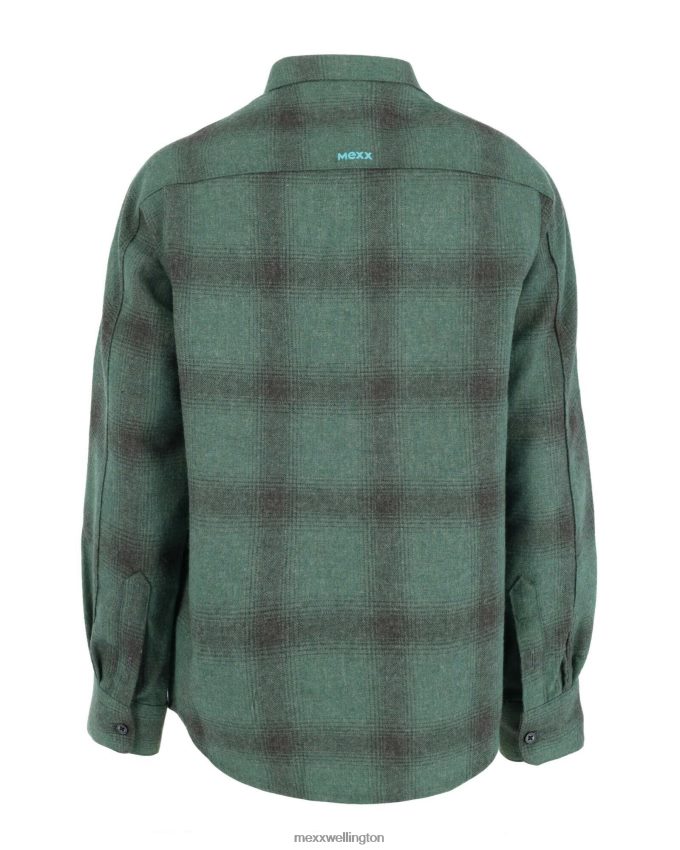 Boys Mexx Green Checked zip through shirt Dark 2B480T945