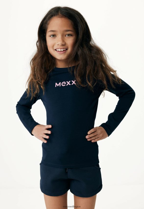 Girls Mexx Blue Basic Long Sleeve Tee Navy 2B480T763