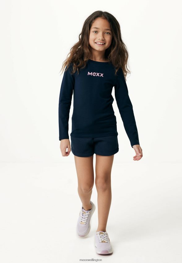 Girls Mexx Blue Basic Long Sleeve Tee Navy 2B480T763