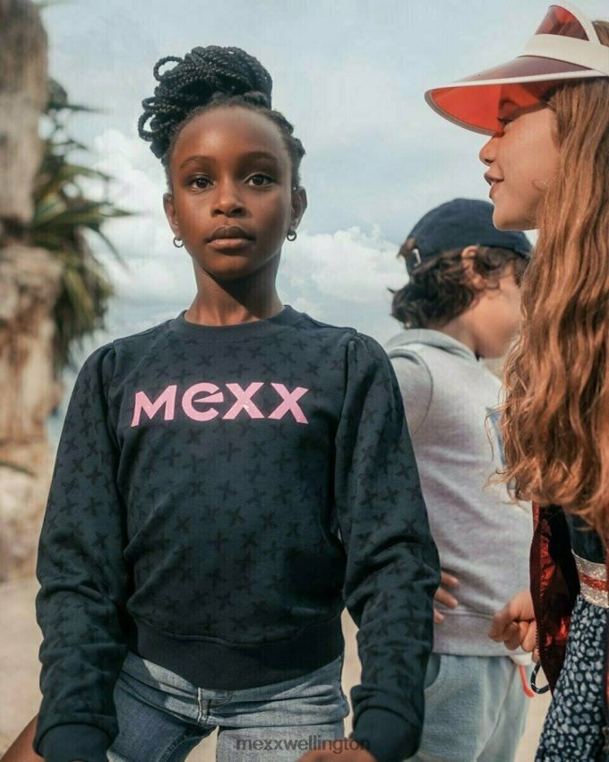 Girls Mexx Blue Puff sleeve sweater navy 2B480T859