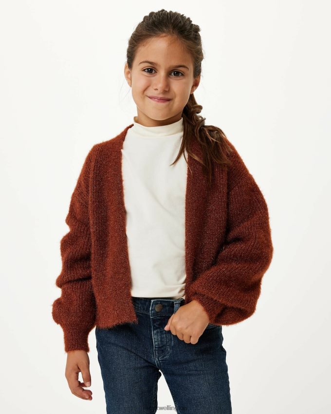 Girls Mexx Brown Lurex cardigan Dark 2B480T820