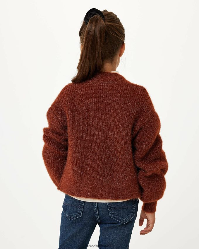 Girls Mexx Brown Lurex cardigan Dark 2B480T820