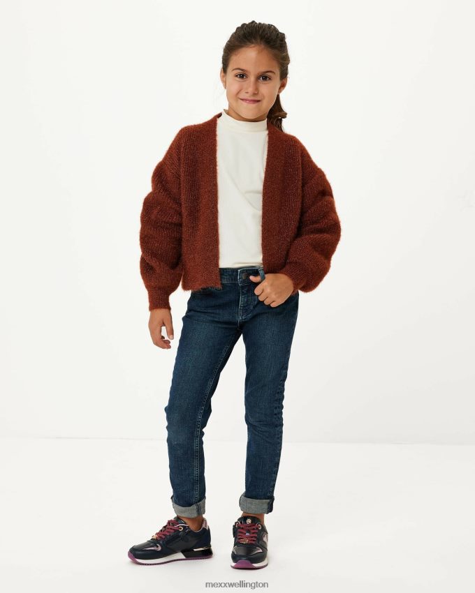 Girls Mexx Brown Lurex cardigan Dark 2B480T820