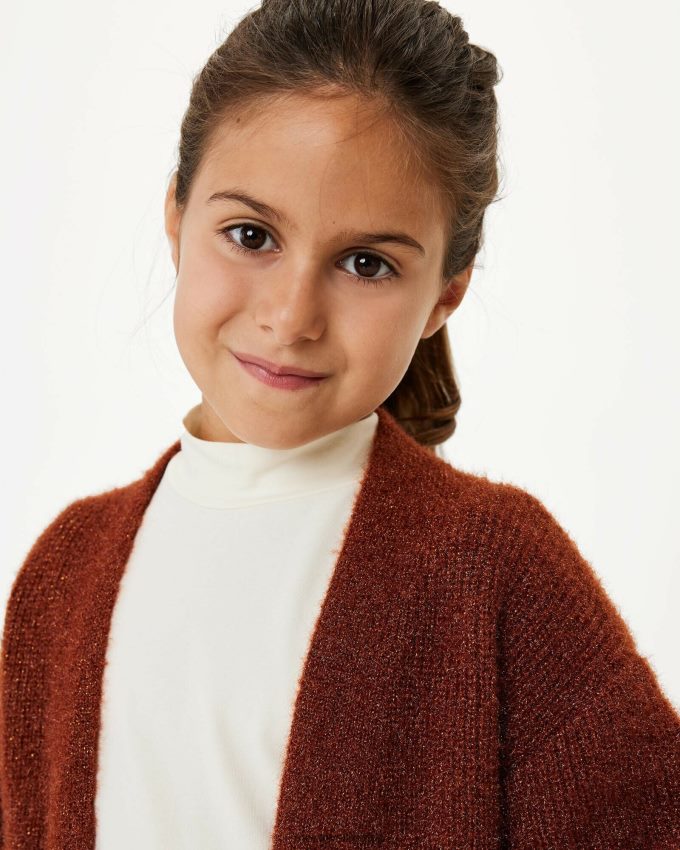 Girls Mexx Brown Lurex cardigan Dark 2B480T820