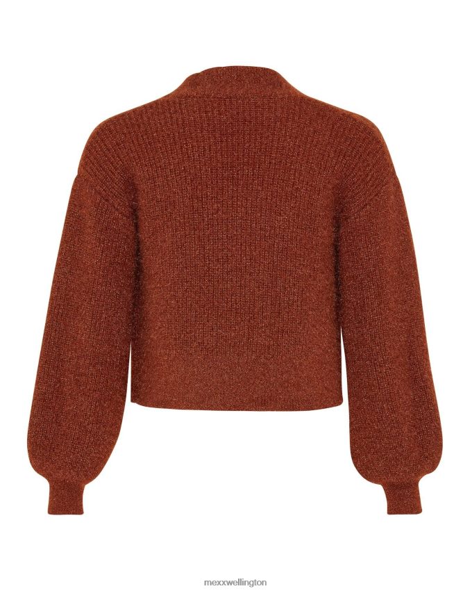 Girls Mexx Brown Lurex cardigan Dark 2B480T820