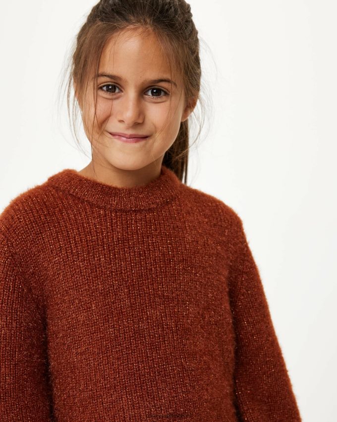 Girls Mexx Brown Lurex pullover Dark 2B480T821