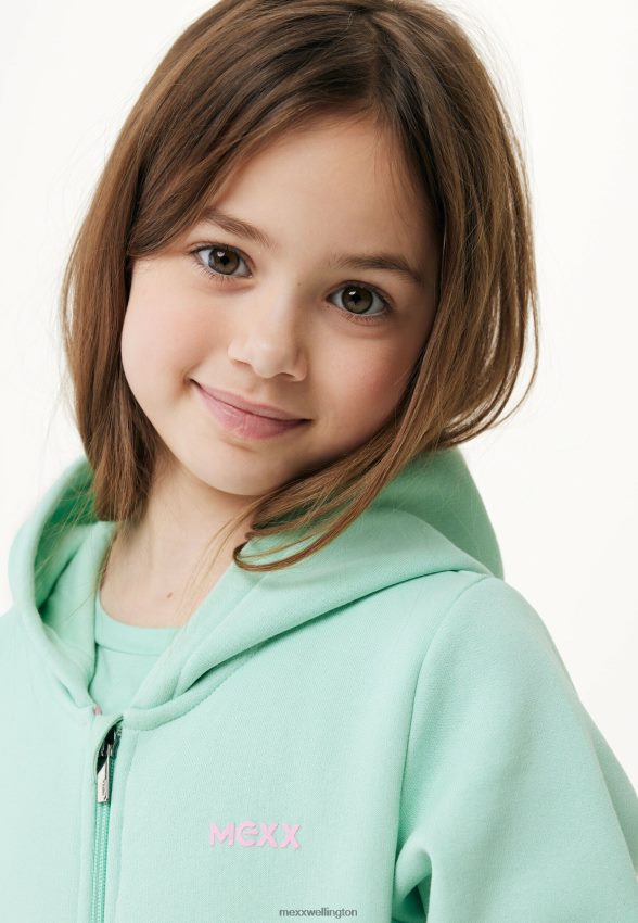 Girls Mexx Green Zip Through Hoodie Light 2B480T768