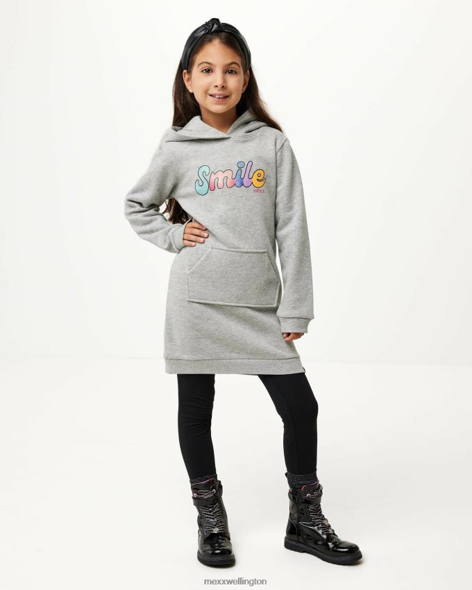 Girls Mexx Grey Hooded sweat dress Melee 2B480T838
