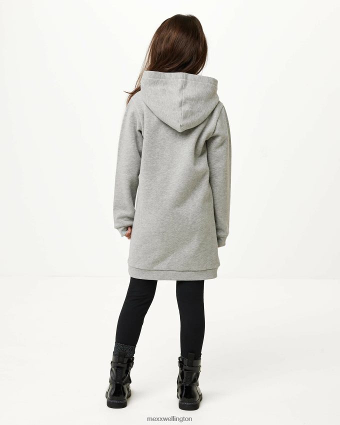 Girls Mexx Grey Hooded sweat dress Melee 2B480T838
