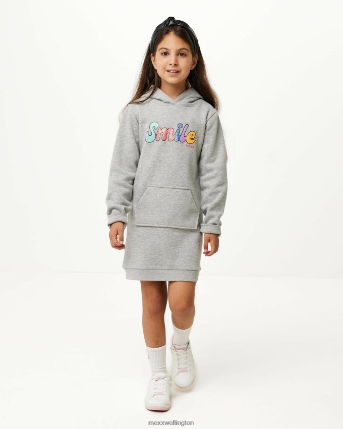 Girls Mexx Grey Hooded sweat dress Melee 2B480T838