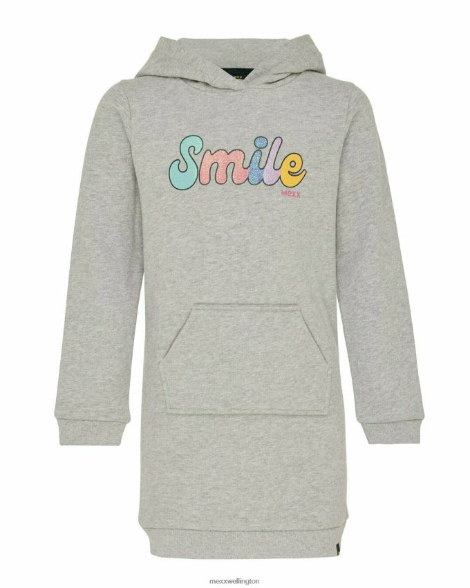 Girls Mexx Grey Hooded sweat dress Melee 2B480T838