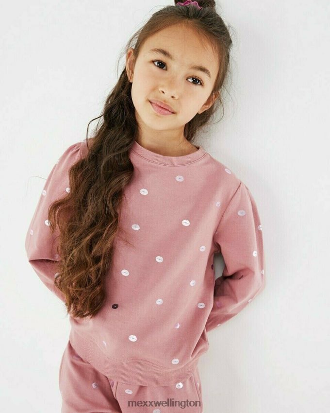 Girls Mexx Pink Sweatshirt crewneck Old 2B480T873