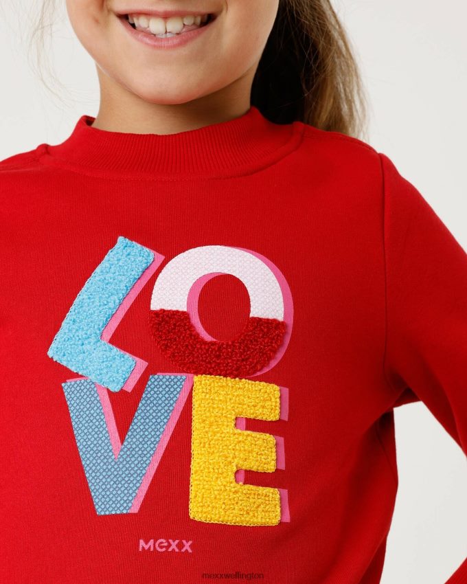 Girls Mexx Red Crewneck sweater with artwork 2B480T816