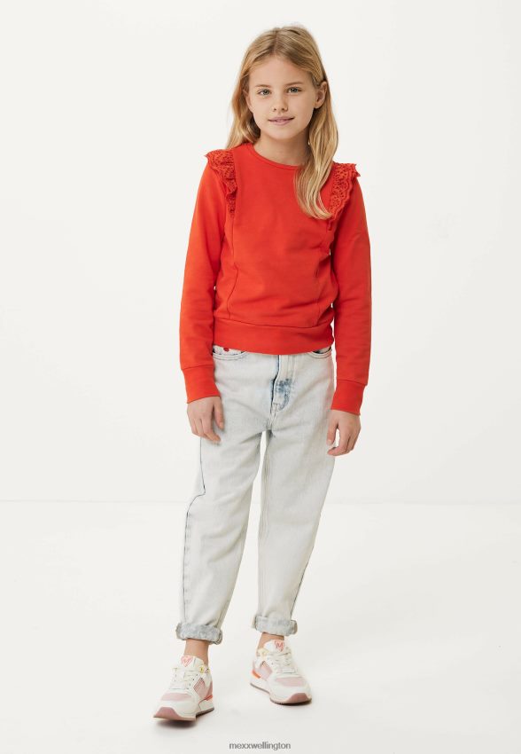 Girls Mexx Red Sweater Broidery Ruffle 2B480T754