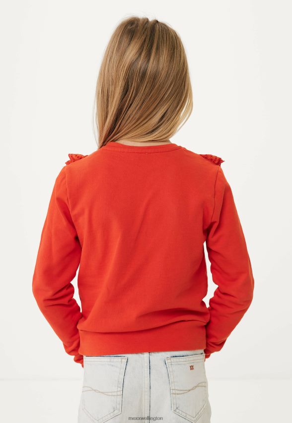 Girls Mexx Red Sweater Broidery Ruffle 2B480T754