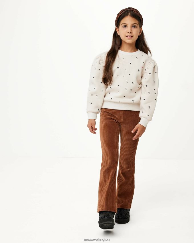 Girls Mexx White Crewneck embroidery sweater Off 2B480T811