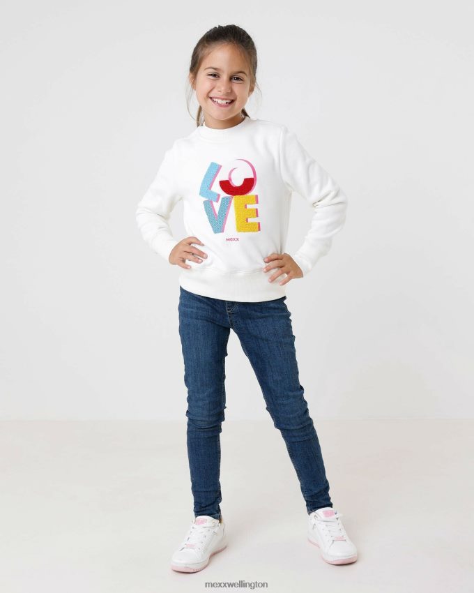 Girls Mexx White Crewneck sweater with artwork Off 2B480T826