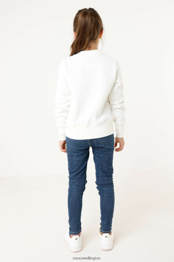 Girls Mexx White Crewneck sweater with artwork Off 2B480T826